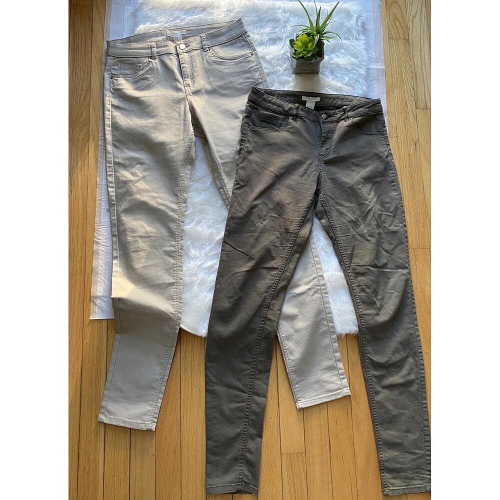 Women's Skinny Jeans - Beige and Olive Green, Size 8 Bundle
